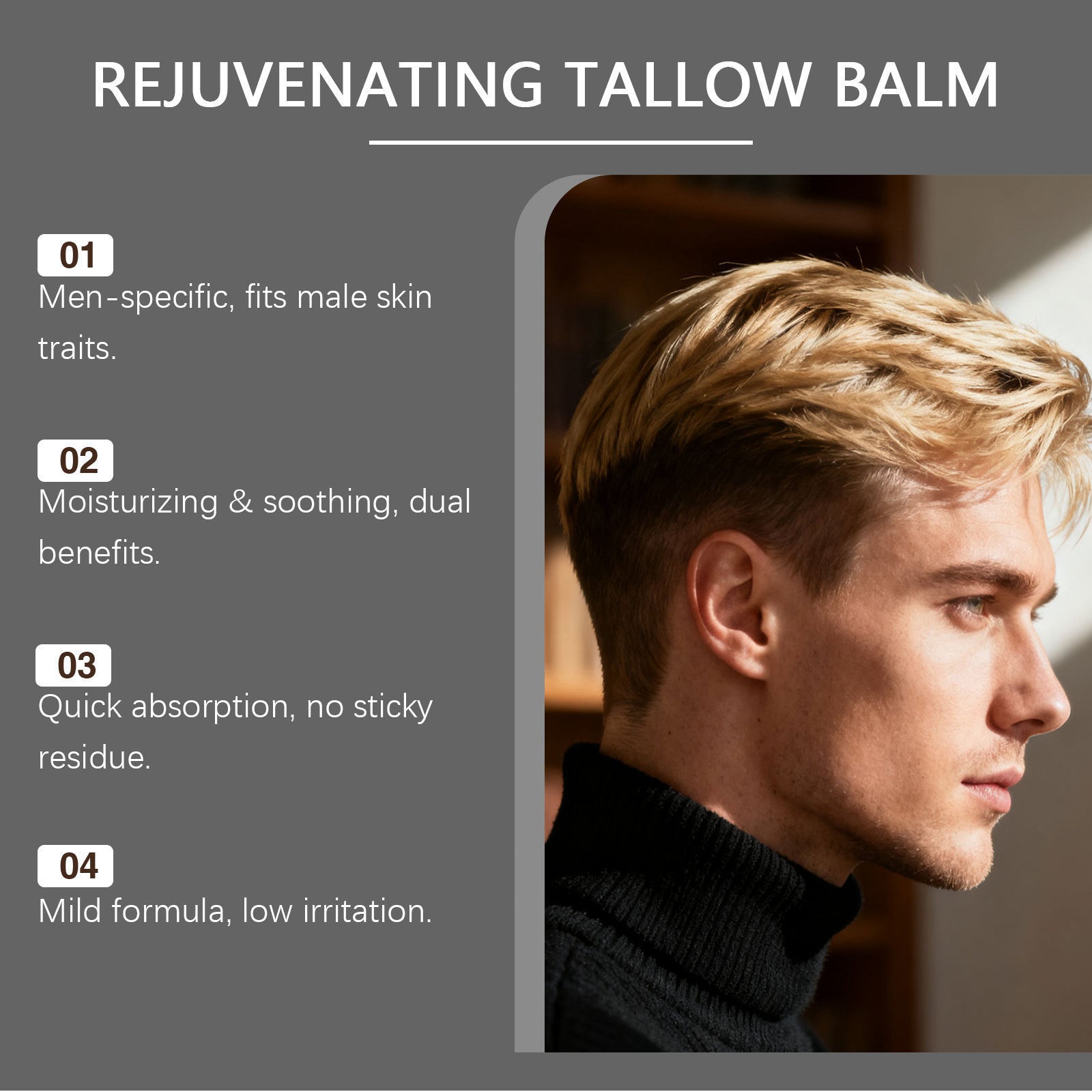 Men's Wrinkle Defense Beef Tallow Face Balm